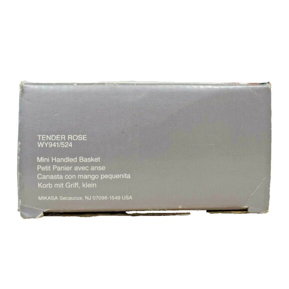 Mikasa Tender Rose Glass Mini Handled Basket Candy Dish WY941/524 with Box - Picture 10 of 10